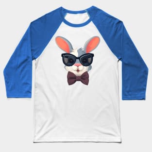 Dapper Bunny in a Bow Tie and Sunglasses Baseball T-Shirt